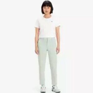 Levi's Women's Essential Chino Ankle Pants Mid Rise in Sea Foam Green NWT